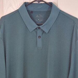 Adidas Dark Green Striped Polo XL
